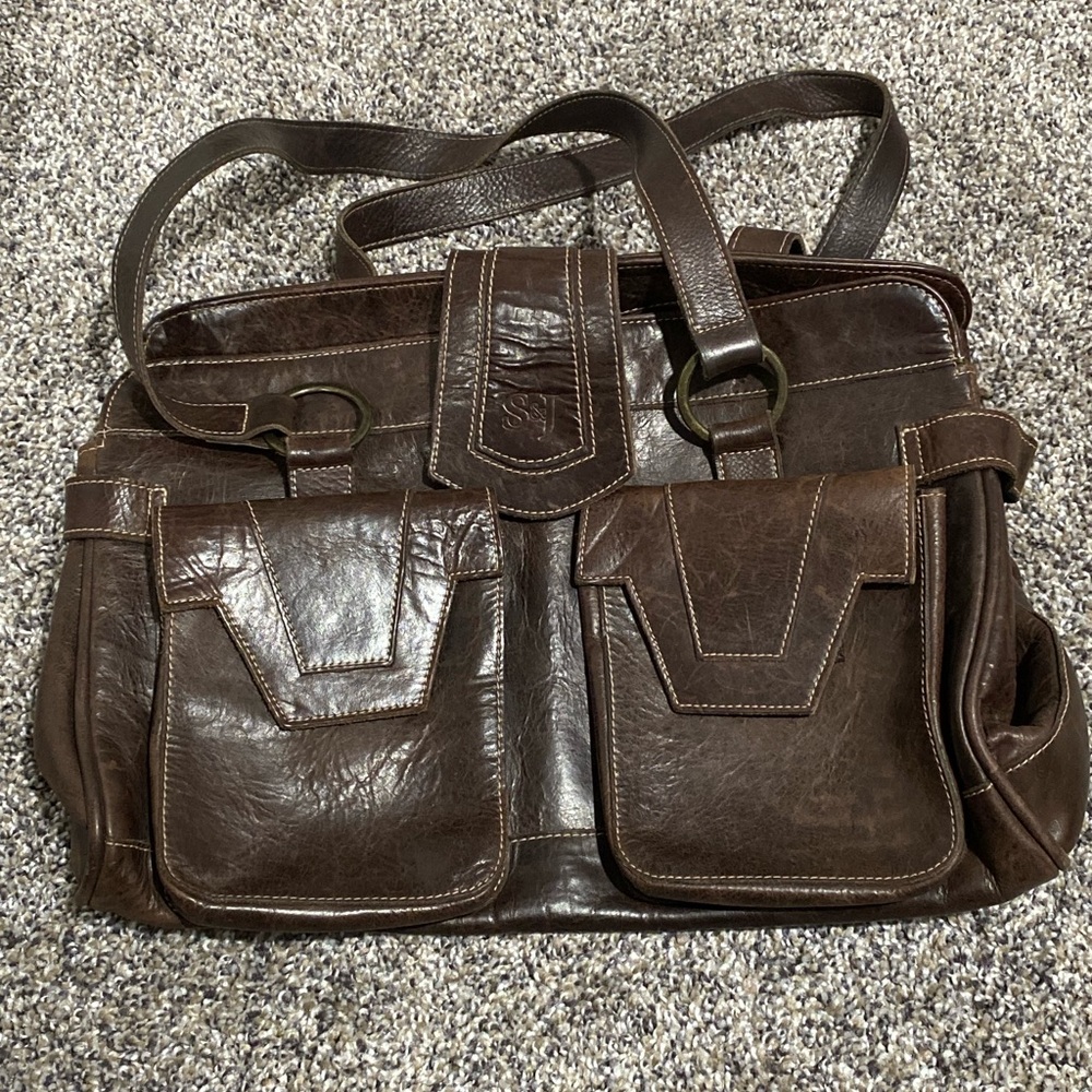Brown Leather Medicine Bag Purse